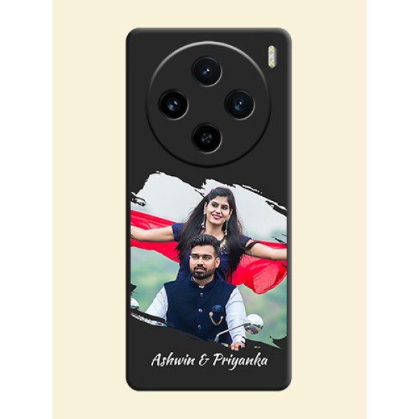 Grunge Brush Strokes - Photo on Space Black Soft Matte Back Cover - Vivo X100 5G