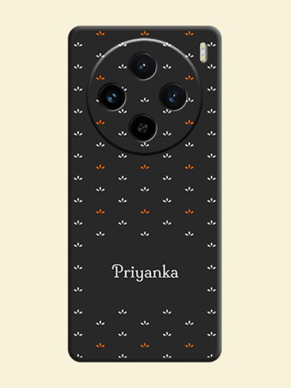 Simple Pattern With Custom Text On Space Black Personalized Soft Matte Phone Covers - Vivo X100 5G