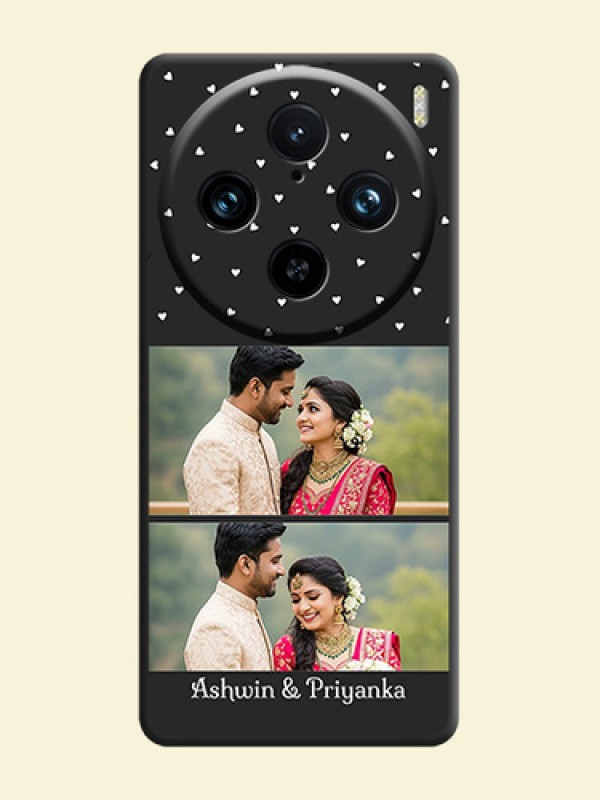 Miniature Love Symbols with Name on Space Black Custom Soft Matte Back Cover - Vivo X100 Pro 5G