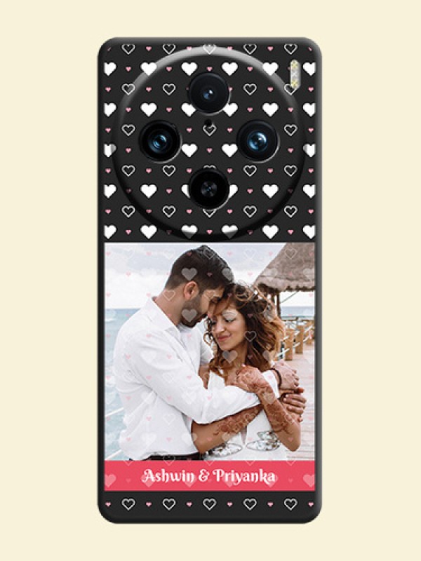 White Color Love Symbols with Text Design - Photo on Space Black Soft Matte Phone Cover - Vivo X100 Pro 5G