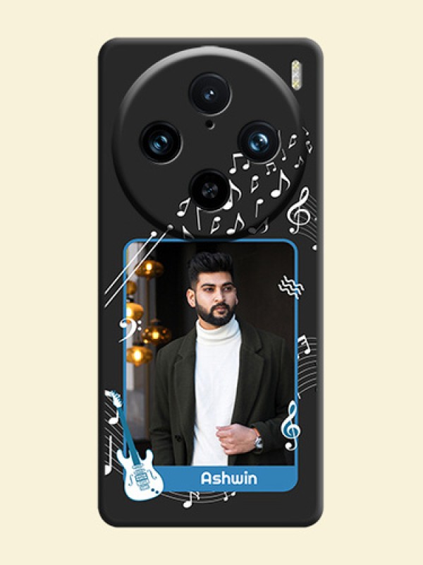 Musical Theme Design with Text - Photo on Space Black Soft Matte Mobile Case - Vivo X100 Pro 5G