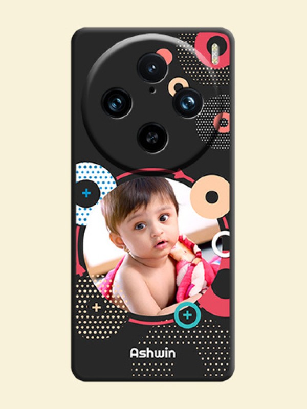 Multicoloured Round Image on Personalised Space Black Soft Matte Cases - Vivo X100 Pro 5G