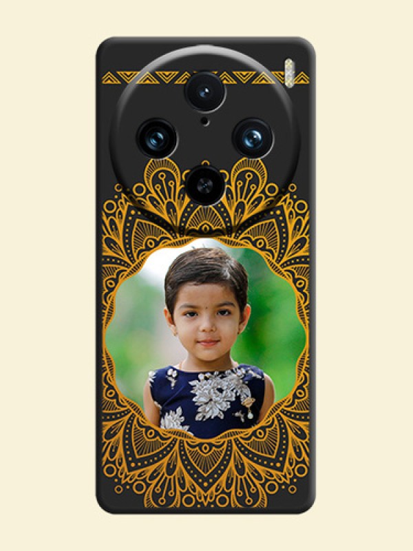Round Image with Floral Design - Photo on Space Black Soft Matte Mobile Cover - Vivo X100 Pro 5G