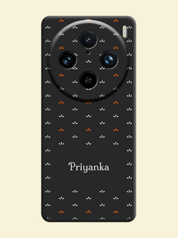 Simple Pattern With Custom Text On Space Black Personalized Soft Matte Phone Covers - Vivo X100 Pro 5G