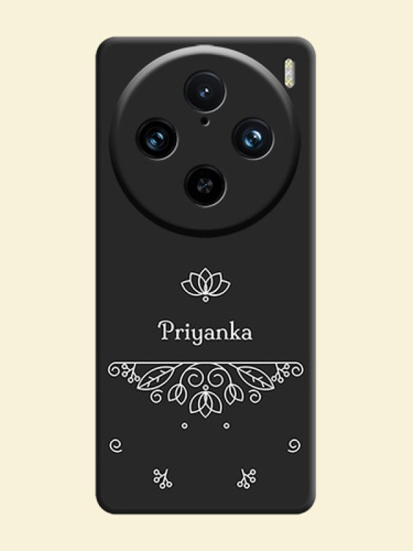 Lotus Garden Custom Text On Space Black Personalized Soft Matte Phone Covers - Vivo X100 Pro 5G