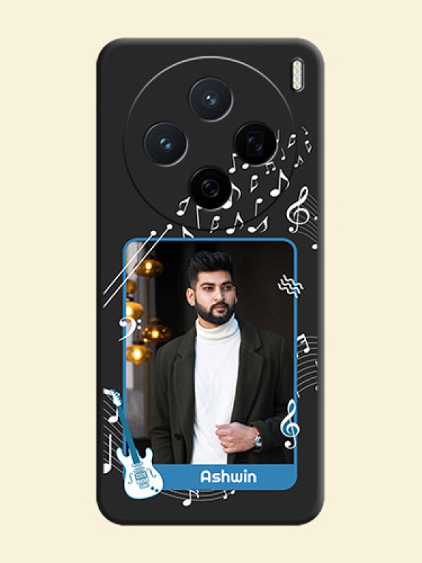 Musical Theme Design with Text on Photo On Space Black Custom Soft Matte Mobile Back Cover - Vivo X200 5G