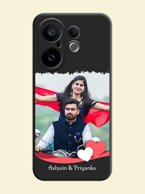 Pin Color Love Shaped Ribbon Design with Text On Space Black Custom Soft Matte Mobile Back Cover - Vivo X200 FE 5G