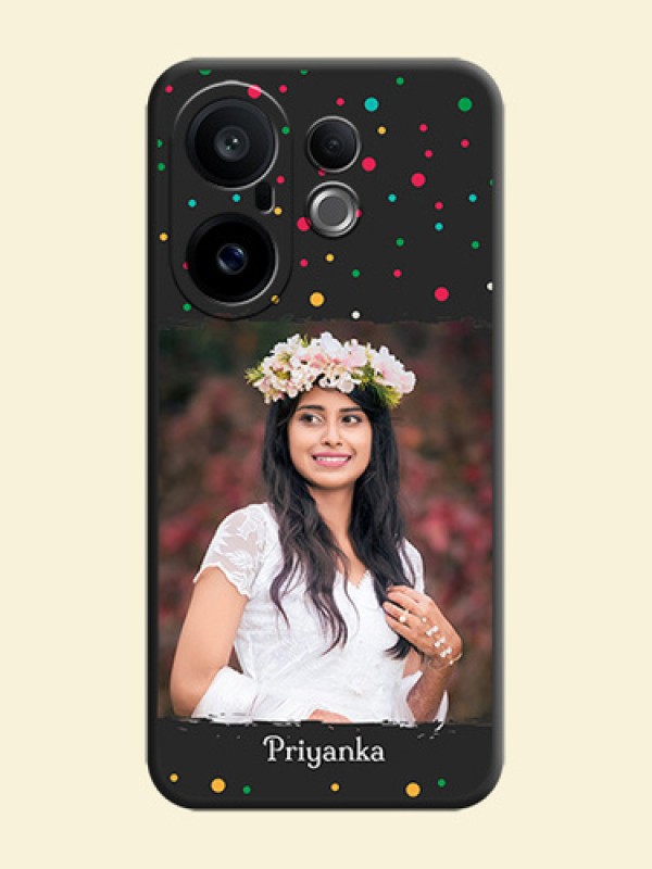 Multicolor Dotted Pattern with Text On Space Black Custom Soft Matte Mobile Back Cover - Vivo X200 FE 5G