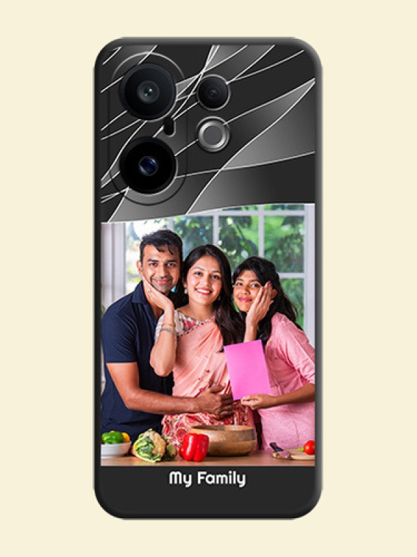 Mixed Wave Lines on Photo On Space Black Custom Soft Matte Mobile Back Cover - Vivo X200 FE 5G