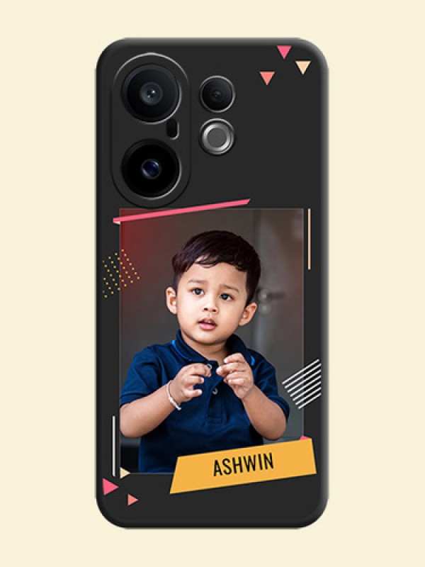 Photo Frame with Triangle Small Dots on Photo On Space Black Custom Soft Matte Mobile Back Cover - Vivo X200 FE 5G