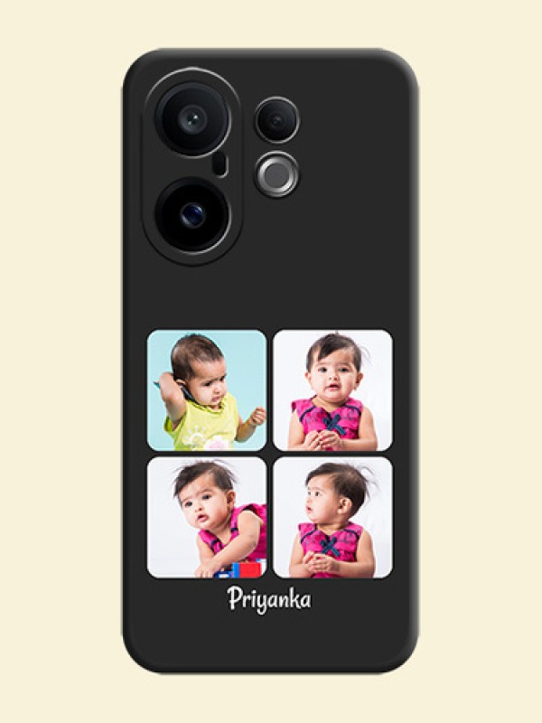 Floral Art with 6 Image Holder on Photo On Space Black Custom Soft Matte Mobile Back Cover - Vivo X200 FE 5G