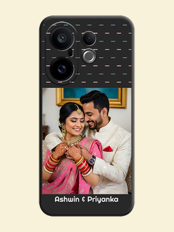 Line Pattern Design with Text On Space Black Custom Soft Matte Mobile Back Cover - Vivo X200 FE 5G