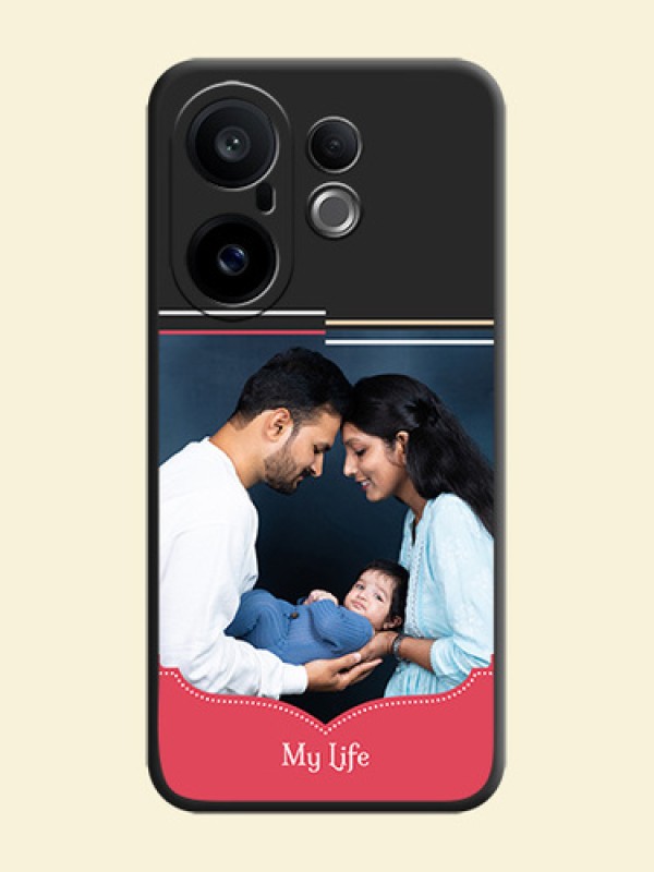 Classic Plain Design with Name On Space Black Custom Soft Matte Mobile Back Cover - Vivo X200 FE 5G