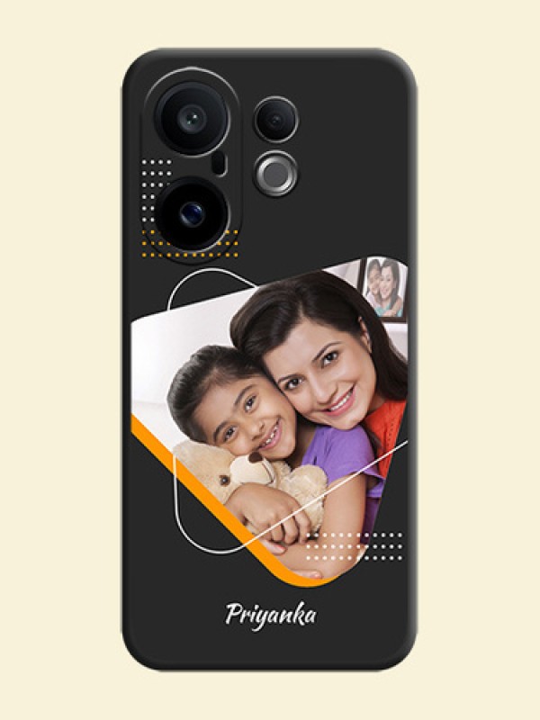 Yellow Triangle on Photo On Space Black Custom Soft Matte Mobile Back Cover - Vivo X200 FE 5G