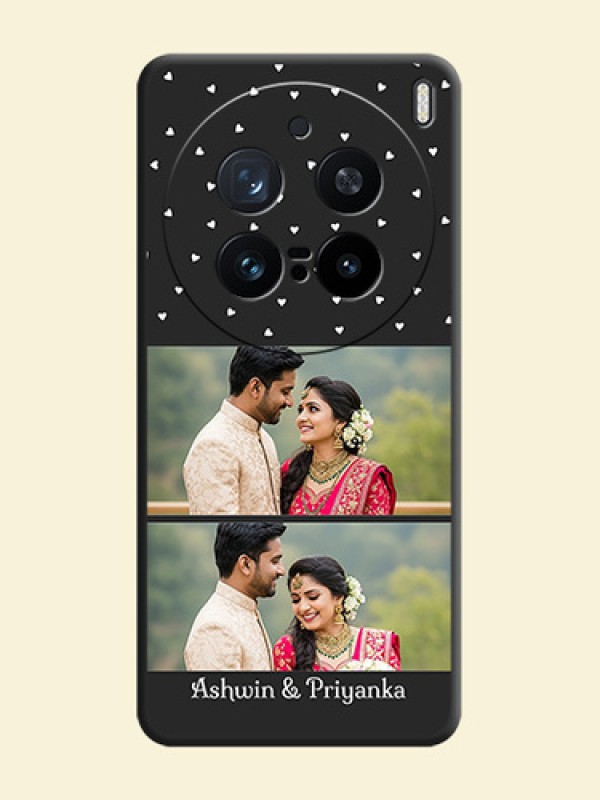 Miniature Love Symbols with Name On Space Black Custom Soft Matte Mobile Back Cover - Vivo X200 Pro 5G