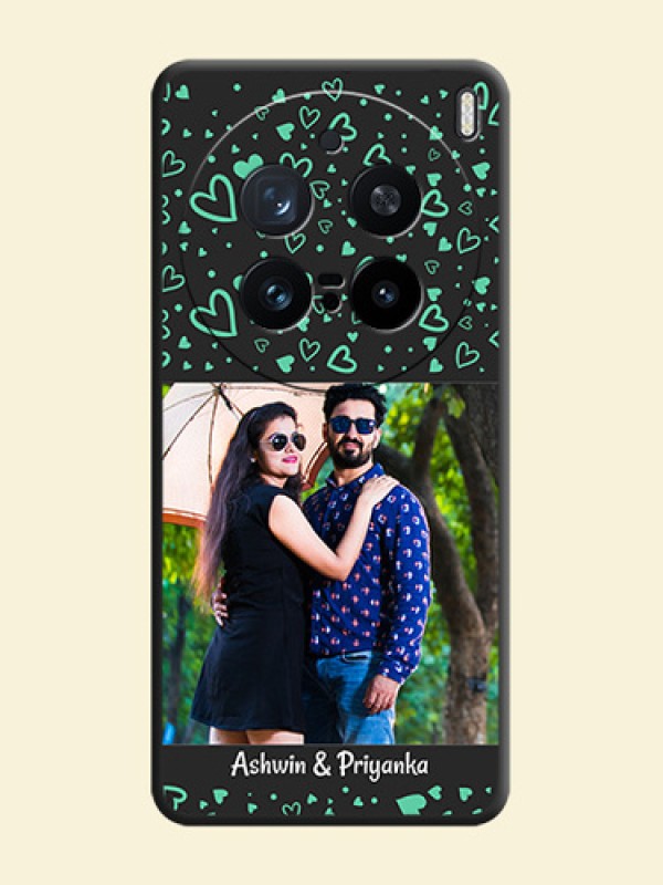 Sea Green Indefinite Love Pattern on Photo On Space Black Custom Soft Matte Mobile Back Cover - Vivo X200 Pro 5G