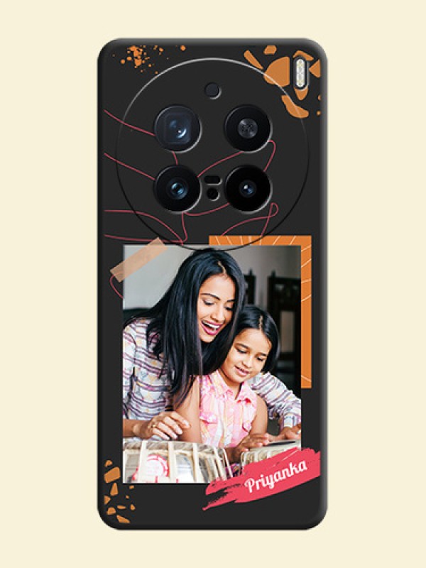 Orange Photo Frame On Space Black Custom Soft Matte Mobile Back Cover - Vivo X200 Pro 5G