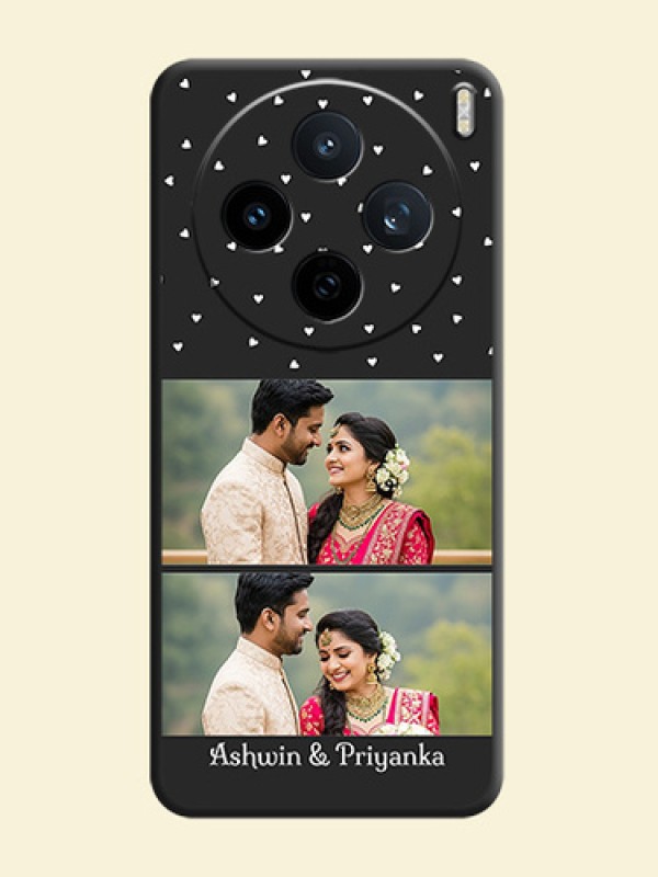 Miniature Love Symbols with Name On Space Black Custom Soft Matte Mobile Back Cover - Vivo X200T 5G