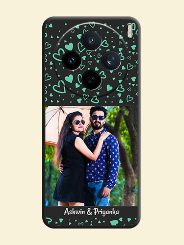 Sea Green Indefinite Love Pattern on Photo On Space Black Custom Soft Matte Mobile Back Cover - Vivo X200T 5G