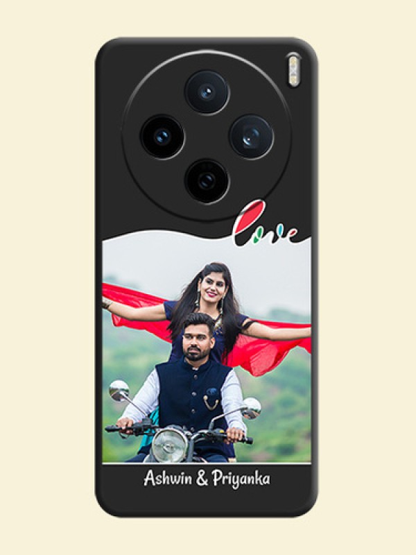 Fall in Love Pattern with Picture on Photo On Space Black Custom Soft Matte Mobile Back Cover - Vivo X200T 5G