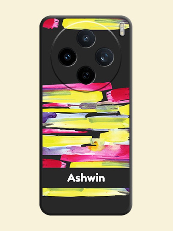 Brush Coloured On Space Black Custom Soft Matte Mobile Back Cover - Vivo X200T 5G