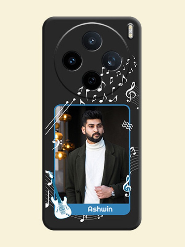Musical Theme Design with Text on Photo On Space Black Custom Soft Matte Mobile Back Cover - Vivo X200T 5G