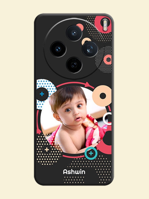 Multicoloured Round Image On Space Black Custom Soft Matte Mobile Back Cover - Vivo X200T 5G