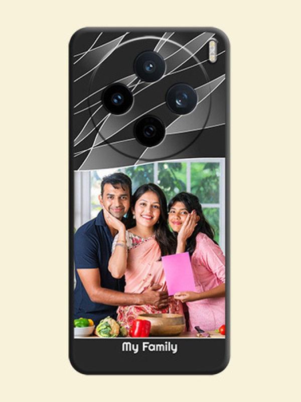 Mixed Wave Lines on Photo On Space Black Custom Soft Matte Mobile Back Cover - Vivo X200T 5G