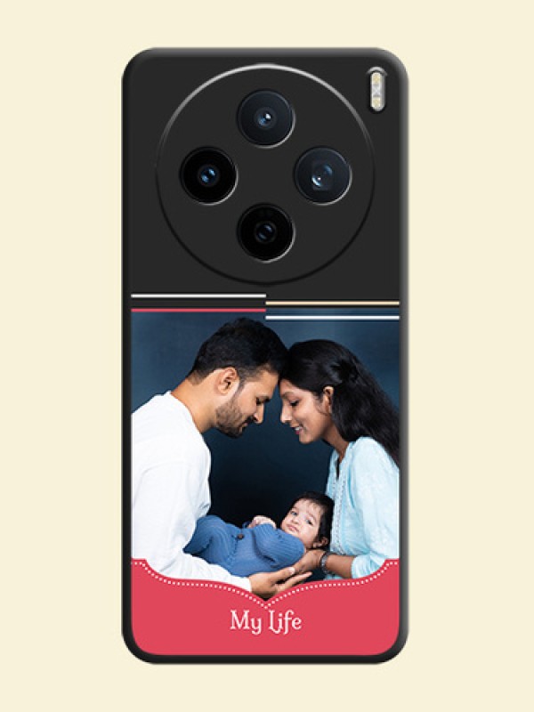 Classic Plain Design with Name On Space Black Custom Soft Matte Mobile Back Cover - Vivo X200T 5G