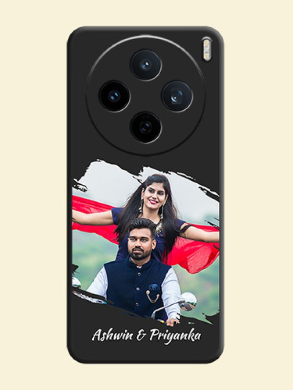 Grunge Brush Strokes on Photo On Space Black Custom Soft Matte Mobile Back Cover - Vivo X200T 5G