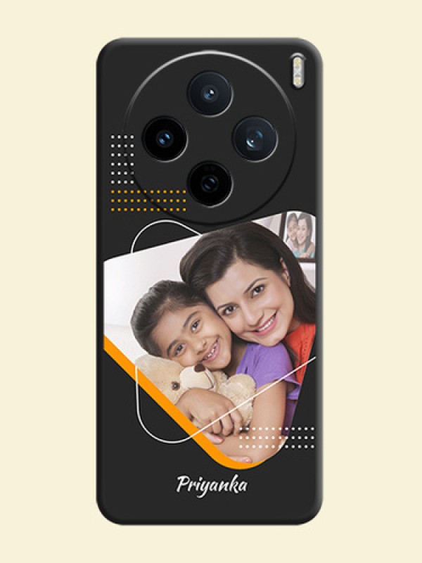 Yellow Triangle on Photo On Space Black Custom Soft Matte Mobile Back Cover - Vivo X200T 5G