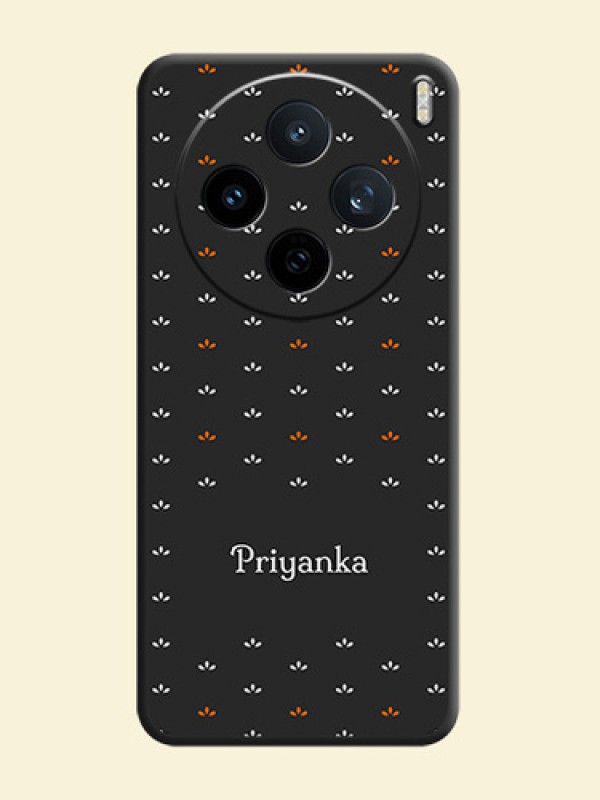 Simple Pattern With Custom Text On Space Black Custom Soft Matte Mobile Back Cover - Vivo X200T 5G
