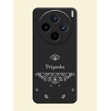Lotus Garden Custom Text On Space Black Custom Soft Matte Mobile Back Cover - Vivo X200T 5G