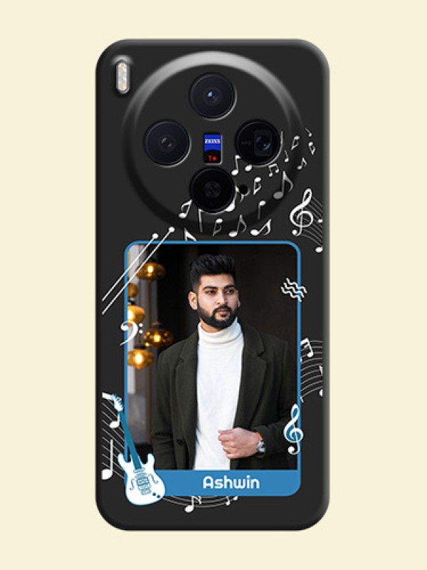 Musical Theme Design with Text on Photo On Space Black Custom Soft Matte Mobile Back Cover - Vivo X300 5G