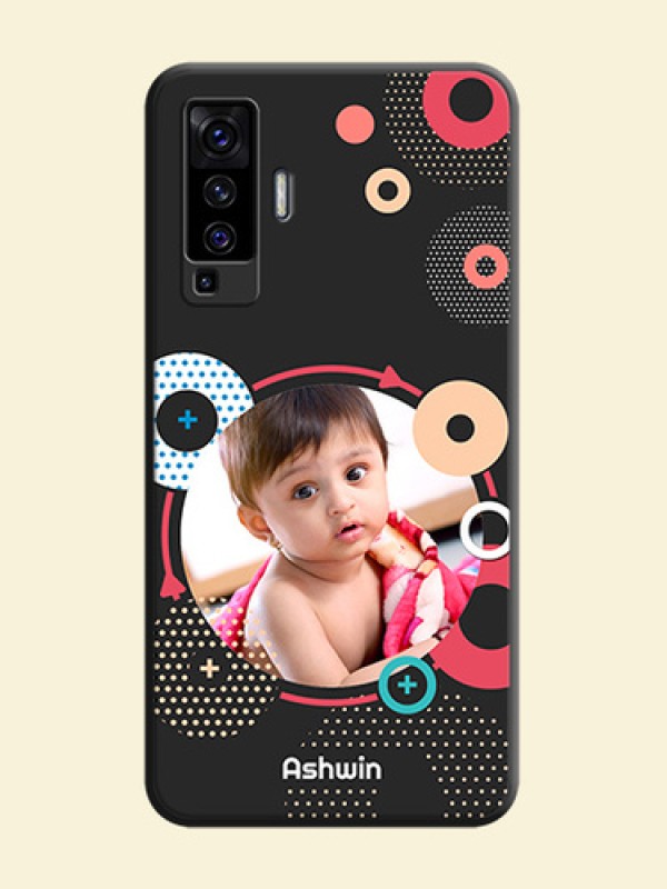 Multicoloured Round Image on Personalised Space Black Soft Matte Cases - Vivo X50 