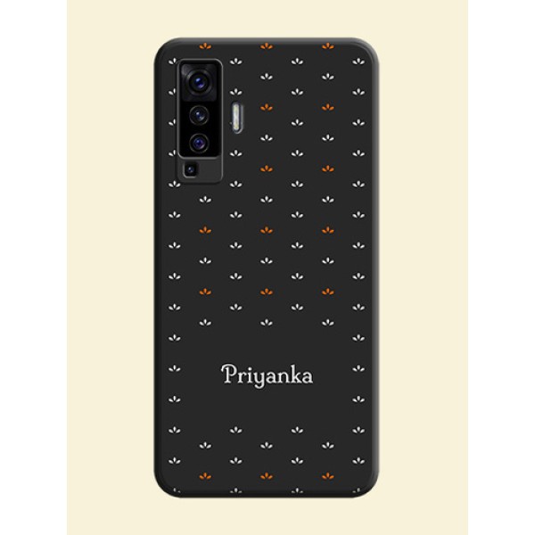 Simple Pattern With Custom Text On Space Black Personalized Soft Matte Phone Covers -Vivo X50 5G