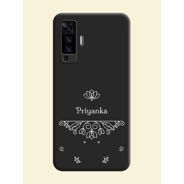 Lotus Garden Custom Text On Space Black Personalized Soft Matte Phone Covers -Vivo X50 5G