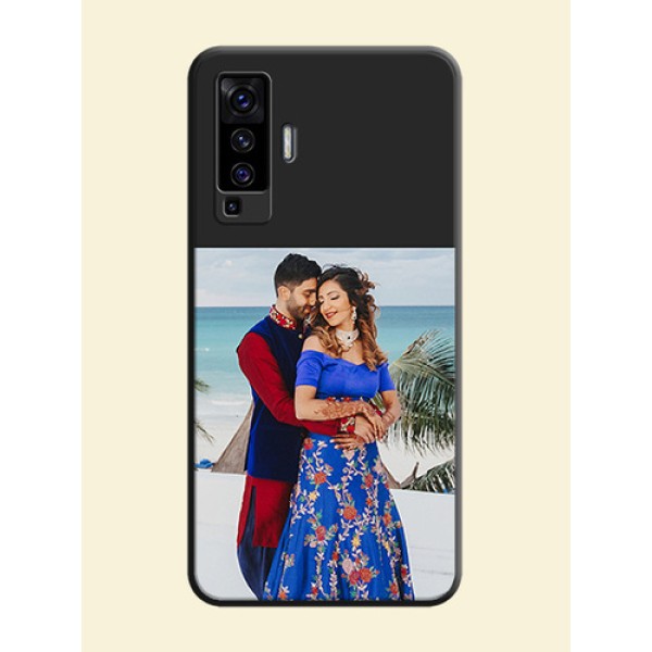 Image Upload With Space Black Color On Custom Soft Matte Mobile Back Cover - Vivo X50 5G