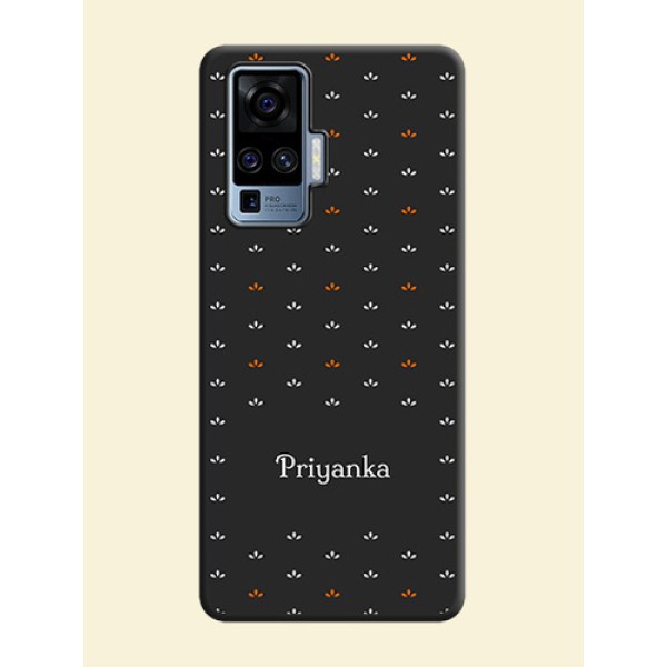 Simple Pattern With Custom Text On Space Black Personalized Soft Matte Phone Covers -Vivo X50 Pro 5G