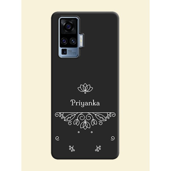 Lotus Garden Custom Text On Space Black Personalized Soft Matte Phone Covers -Vivo X50 Pro 5G