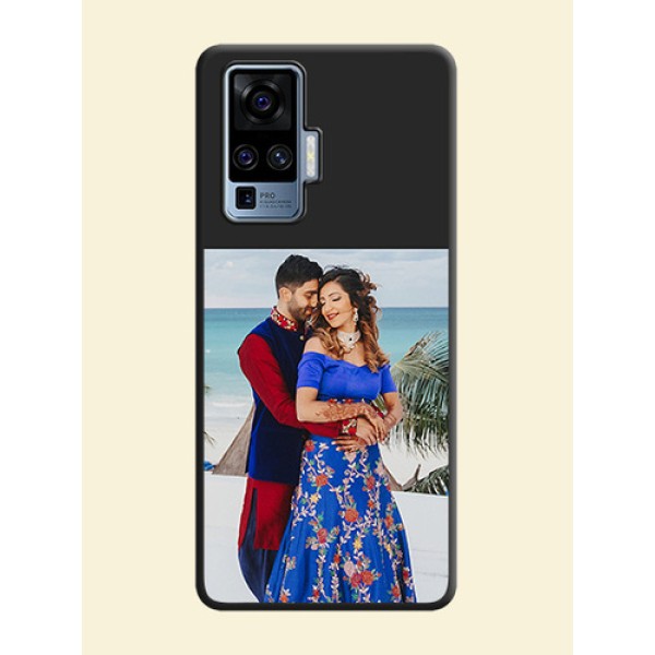Image Upload With Space Black Color On Custom Soft Matte Mobile Back Cover - Vivo X50 Pro 5G