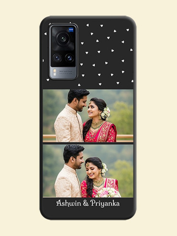 Miniature Love Symbols with Name on Space Black Custom Soft Matte Back Cover - Vivo X60
