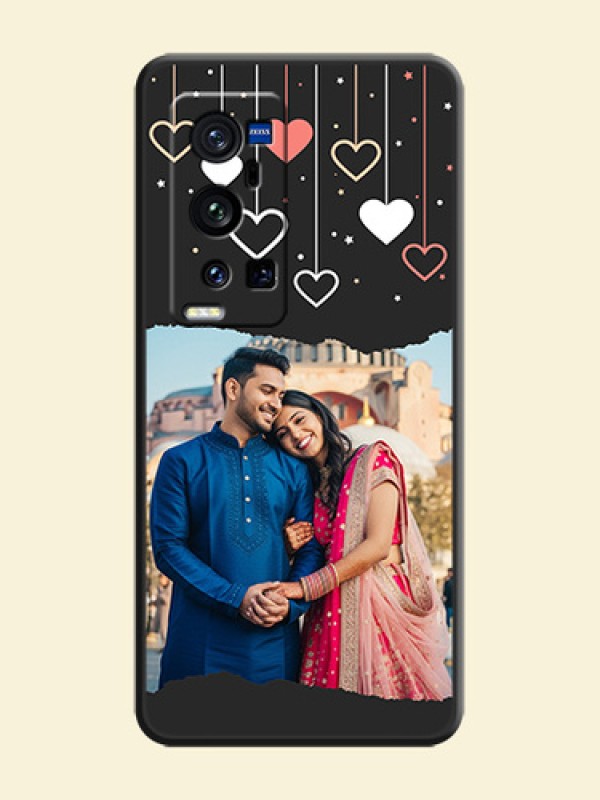 Love Hangings with Splash Wave Picture on Space Black Custom Soft Matte Phone Back Cover - Vivo X60 Pro Plus