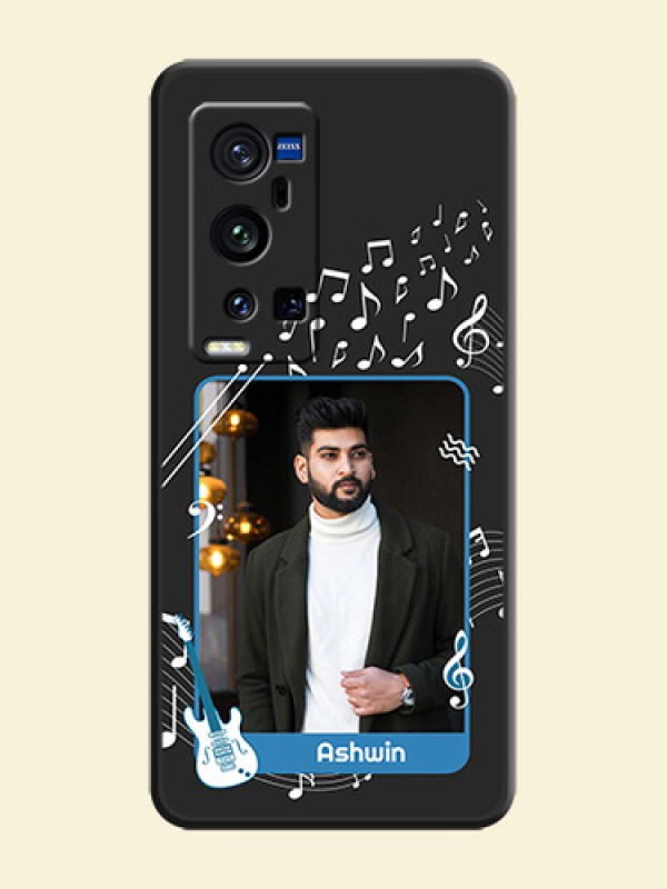 Musical Theme Design with Text on Photo on Space Black Soft Matte Mobile Case - Vivo X60 Pro Plus