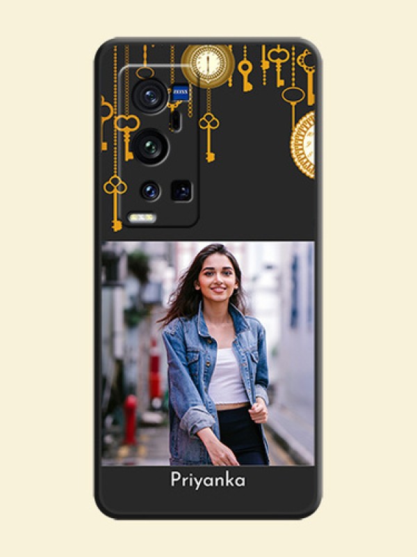 Decorative Design with Text on Space Black Custom Soft Matte Back Cover - Vivo X60 Pro Plus
