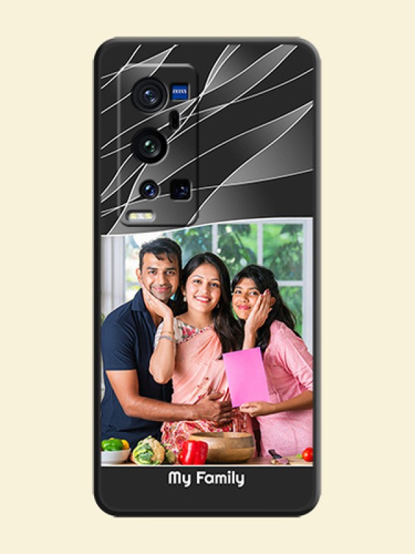 Mixed Wave Lines on Photo on Space Black Soft Matte Mobile Cover - Vivo X60 Pro Plus