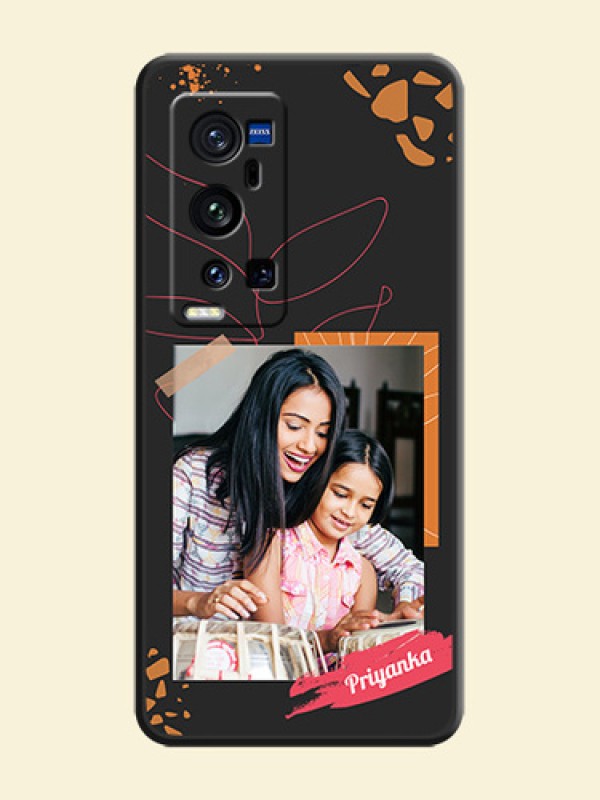 Orange Photo Frame on Space Black Custom Soft Matte Phone Back Cover - Vivo X60 Pro Plus