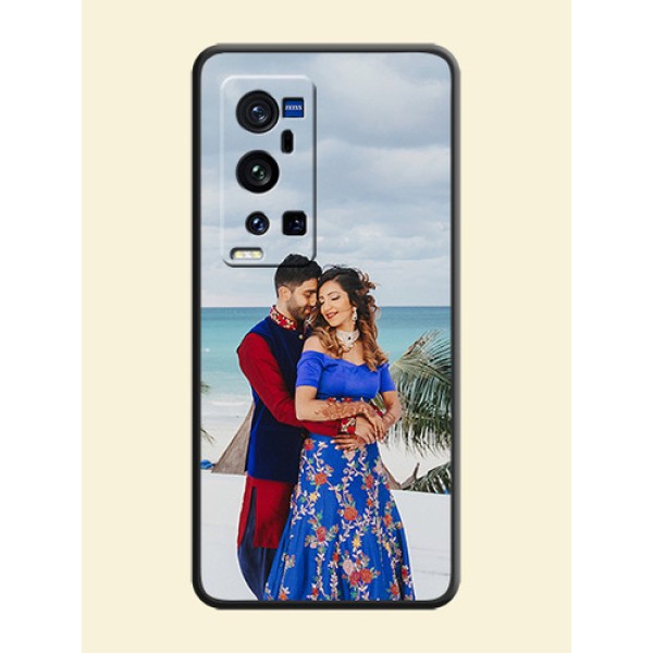 Full Single Pic Upload On Space Black Personalized Soft Matte Phone Covers -Vivo X60 Pro Plus 5G
