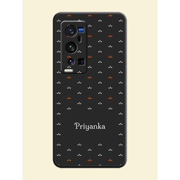 Simple Pattern With Custom Text On Space Black Personalized Soft Matte Phone Covers -Vivo X60 Pro Plus 5G