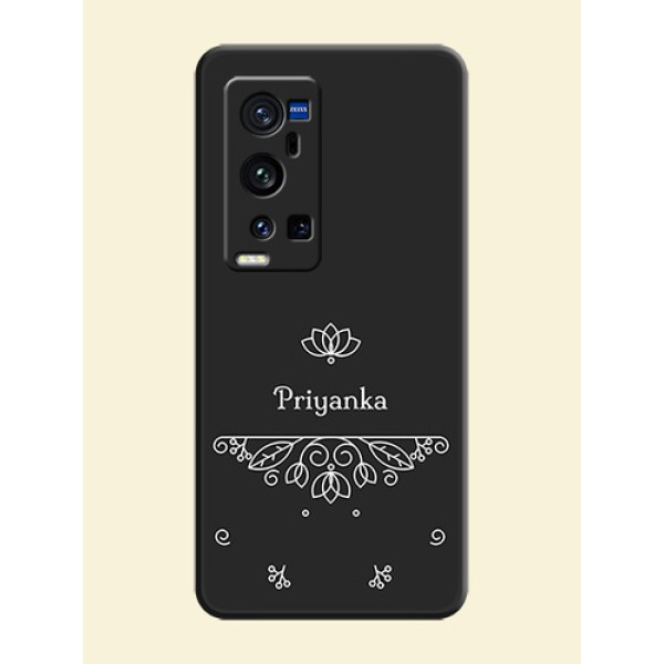 Lotus Garden Custom Text On Space Black Personalized Soft Matte Phone Covers -Vivo X60 Pro Plus 5G